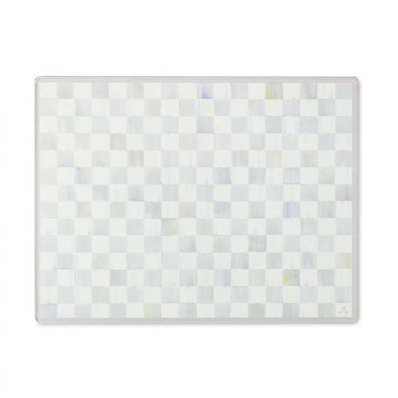 MacKenzie-Childs Unclassified Sterling Check Glass Cutting Board, Set of 2