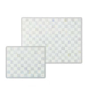 MacKenzie-Childs Unclassified Sterling Check Glass Cutting Board, Set of 2
