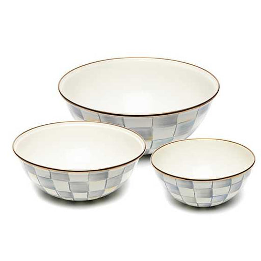 MacKenzie-Childs Unclassified Sterling Check Mixing Bowls, Set of 3