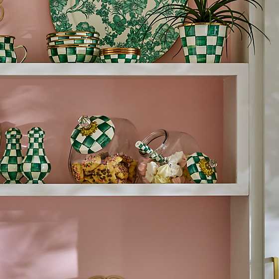 MacKenzie-Childs Unclassified Sweets Jar with Emerald Check Lid