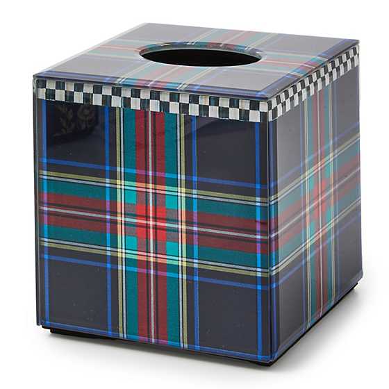 MacKenzie-Childs Unclassified Tartan Black Boutique Tissue Box Cover