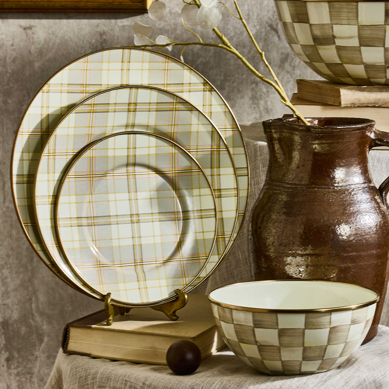 MacKenzie-Childs Unclassified Tartan Latte Salad Plate