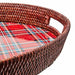 MacKenzie-Childs Unclassified Tartan Red Rattan Party Serving Tray