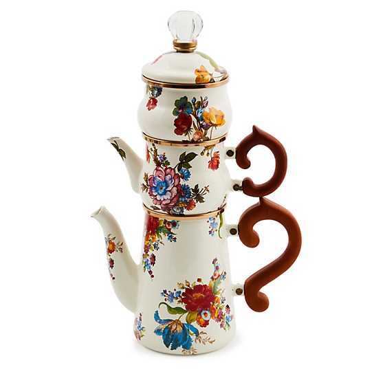 MacKenzie-Childs Unclassified White Flower Market Stackable Coffee Set