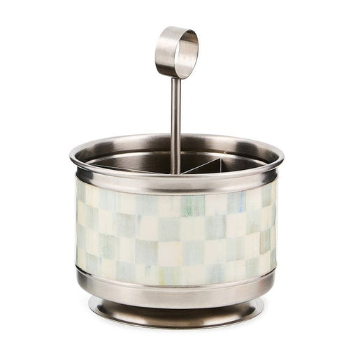 MacKenzie-Childs Utensil Holder Mackenzie-Childs Sterling Check Supper Club Flatware Caddy