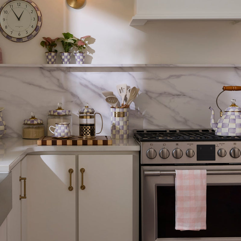 MacKenzie-Childs Utensil Holder Violet Check Utensil Holder