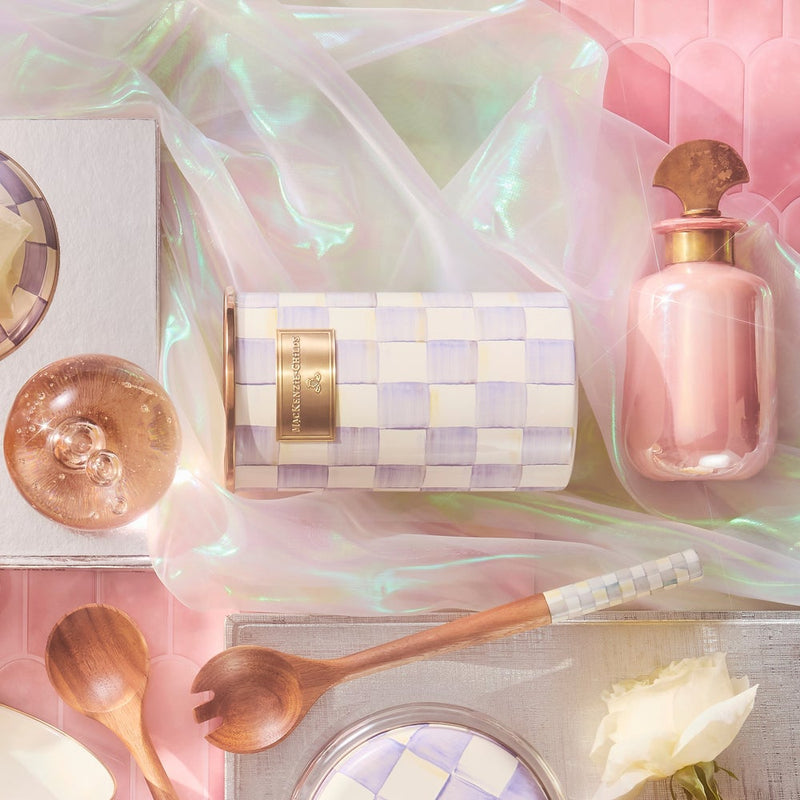 MacKenzie-Childs Utensil Holder Violet Check Utensil Holder