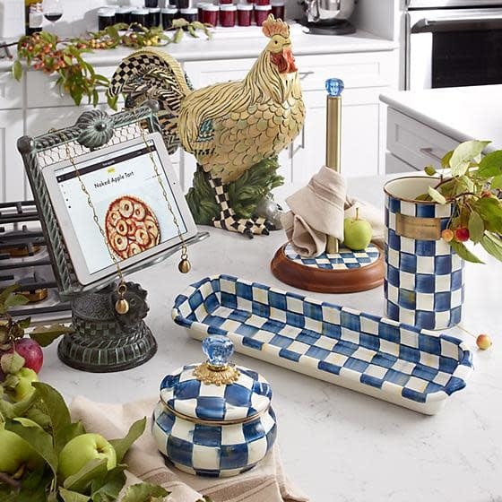 MacKenzie-Childs Utensil Holders Royal Check Utensil Holder