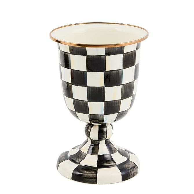 MacKenzie-Childs Vase Courtly Check Pedestal Vase