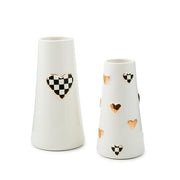 MacKenzie-Childs Vase Courtly Check Short Heart Vase