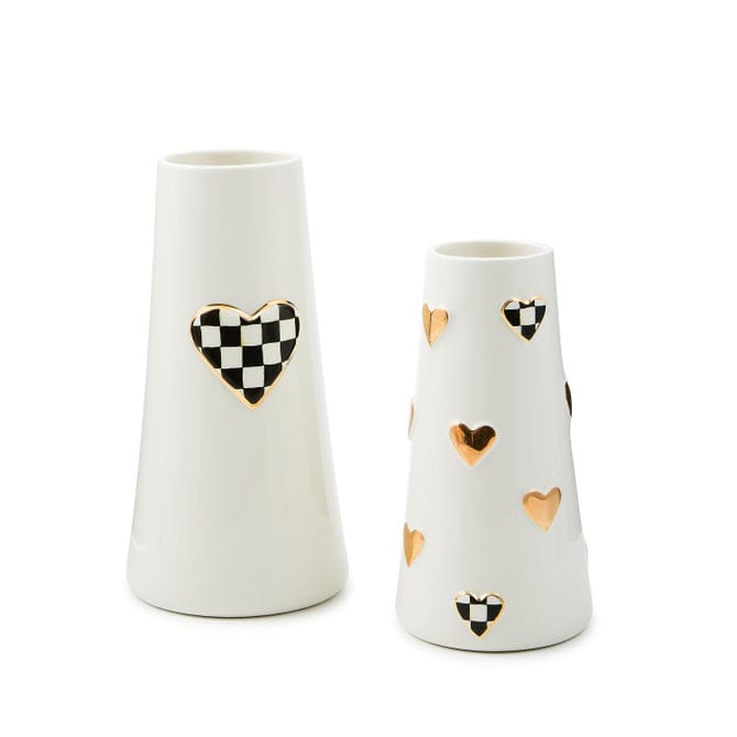 MacKenzie-Childs Vase Courtly Check Short Heart Vase
