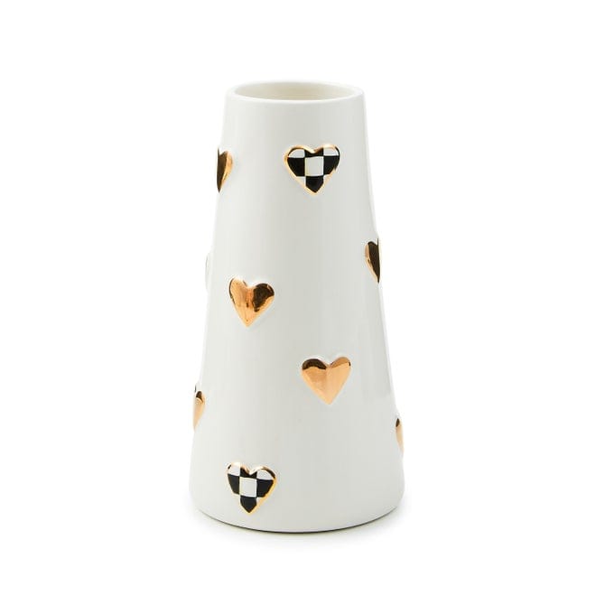MacKenzie-Childs Vase Courtly Check Short Heart Vase