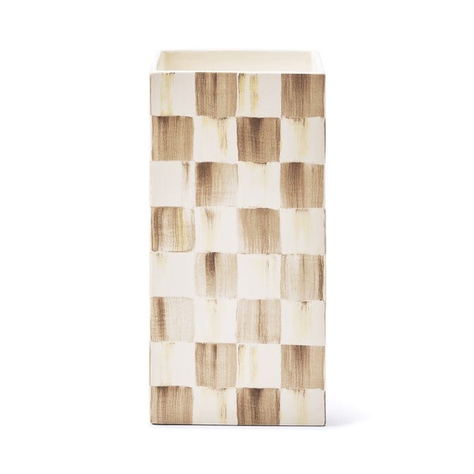 MacKenzie-Childs Vase MacKenzie-Childs Mocha Check Pillar Vase