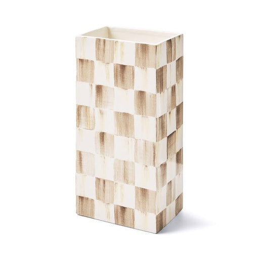 MacKenzie-Childs Vase MacKenzie-Childs Mocha Check Pillar Vase