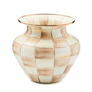 MacKenzie-Childs Vase Mocha Check Large Vase