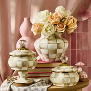 MacKenzie-Childs Vase Mocha Check Large Vase