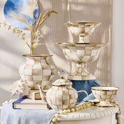 MacKenzie-Childs Vase Mocha Check Large Vase