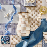 MacKenzie-Childs Vase Mocha Check Tall Vase