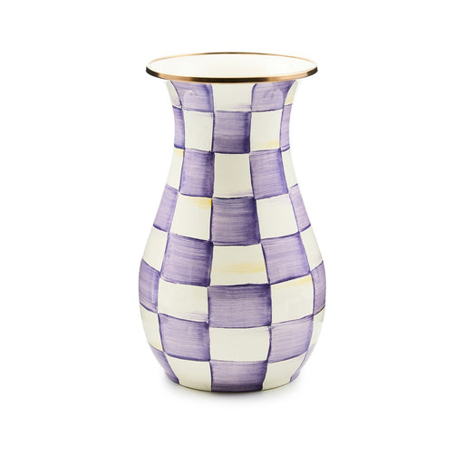 MacKenzie-Childs Vase Violet Check Tall Vase