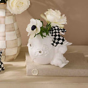 MacKenzie-Childs Vase White Rabbit Ceramic Climbing Bunnies Vase