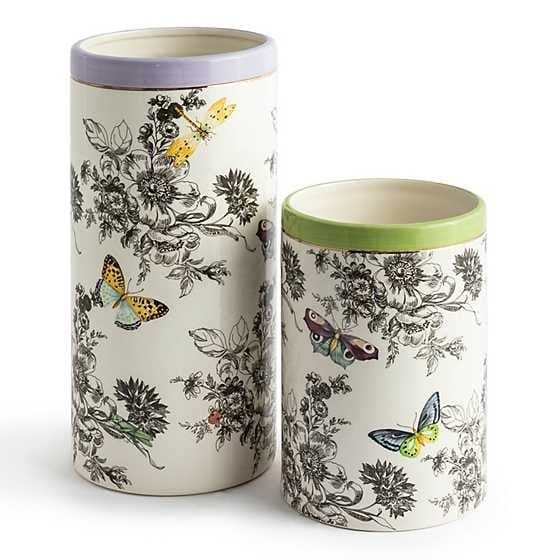 MacKenzie-Childs Vases Butterfly Toile Short Vase