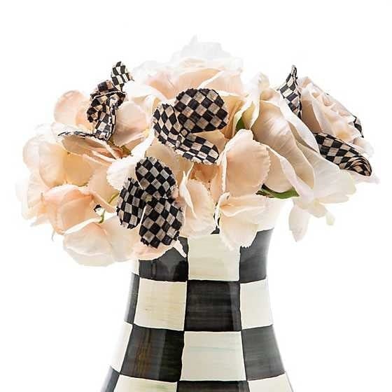 MacKenzie-Childs Vases Mackenzie-Childs Courtly Check Tall Vase & Bouquet Set