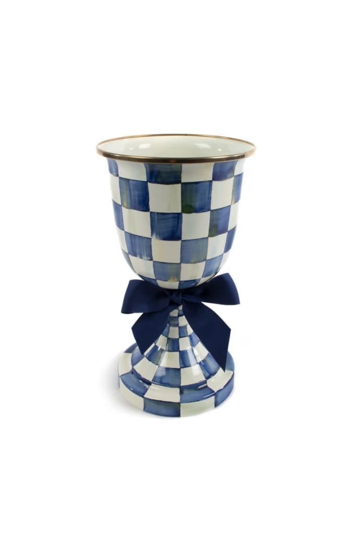 MacKenzie-Childs Vases Royal Check Pedestal Vase