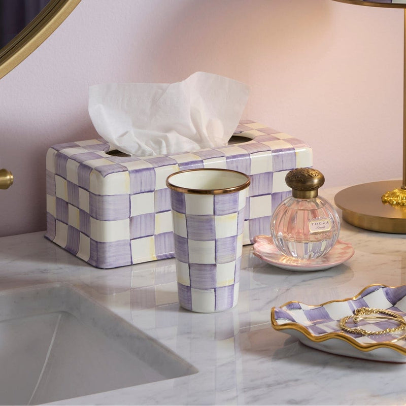 MacKenzie-Childs Violet Check 10 Ounce Tumbler