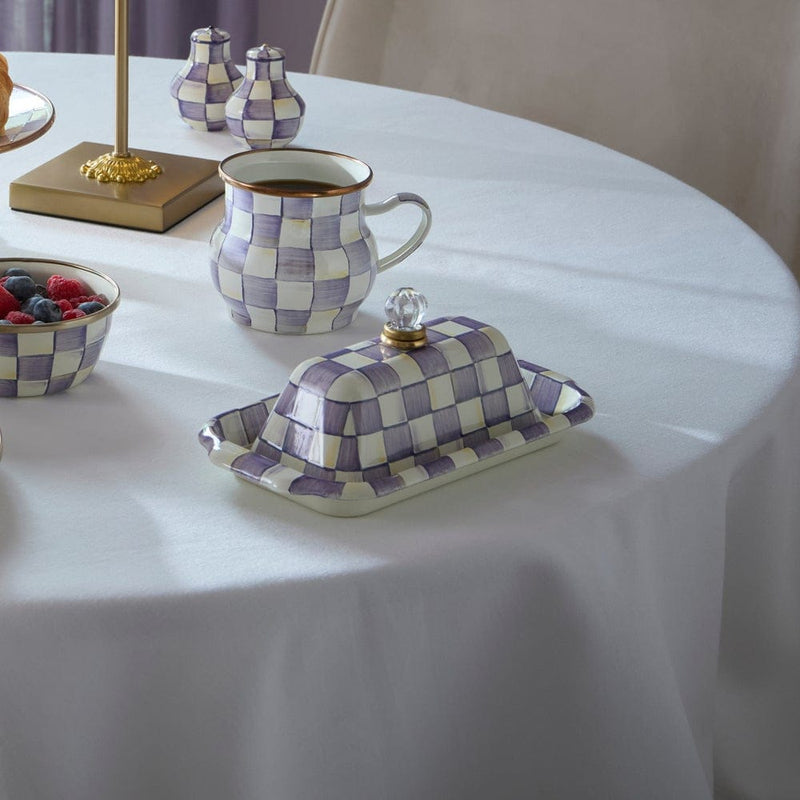 MacKenzie-Childs Violet Check Butter Box