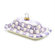 MacKenzie-Childs Violet Check Butter Box