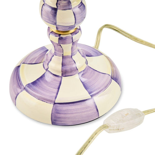 MacKenzie-Childs Violet Check Candlestick Lamp