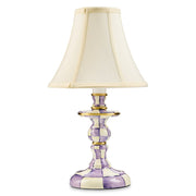 MacKenzie-Childs Violet Check Candlestick Lamp