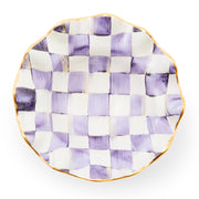 MacKenzie-Childs Violet Check Ceramic Fluted Breakfast Bowl