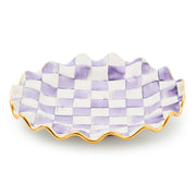 MacKenzie-Childs Violet Check Ceramic Fluted Dinner Plate