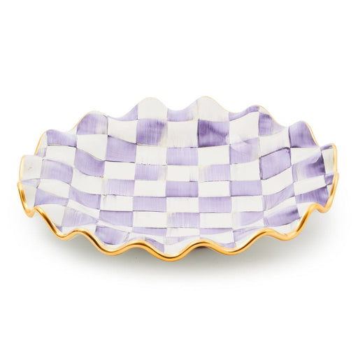 MacKenzie-Childs Violet Check Ceramic Fluted Dinner Plate