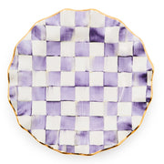 MacKenzie-Childs Violet Check Ceramic Fluted Dinner Plate