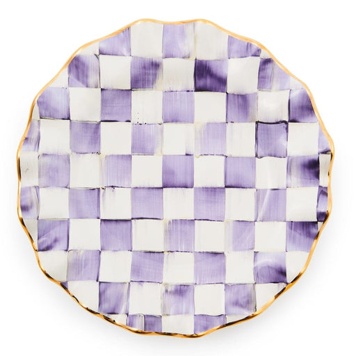 MacKenzie-Childs Violet Check Ceramic Fluted Dinner Plate