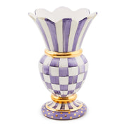 MacKenzie-Childs Violet Check Ceramic Great Vase