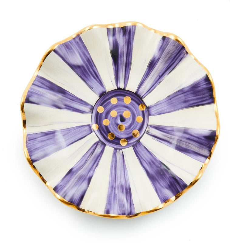 MacKenzie-Childs Violet Check Ceramic Saucer