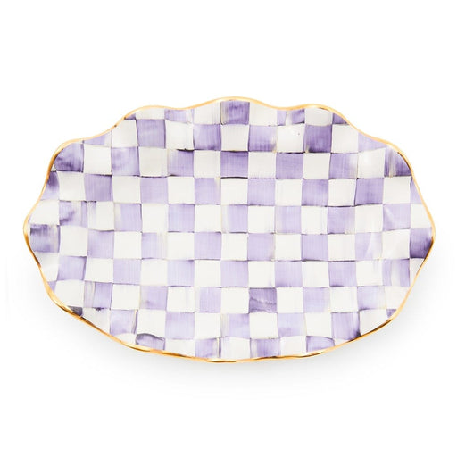 MacKenzie-Childs Violet Check Ceramic Serving Platter