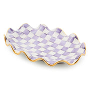 MacKenzie-Childs Violet Check Ceramic Serving Platter
