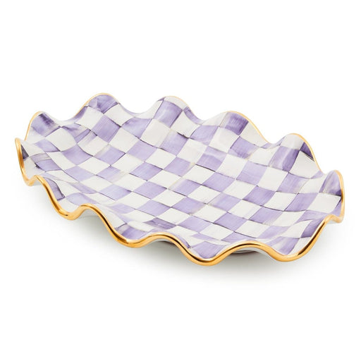 MacKenzie-Childs Violet Check Ceramic Serving Platter