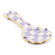 MacKenzie-Childs Violet Check Ceramic Spoon Rest