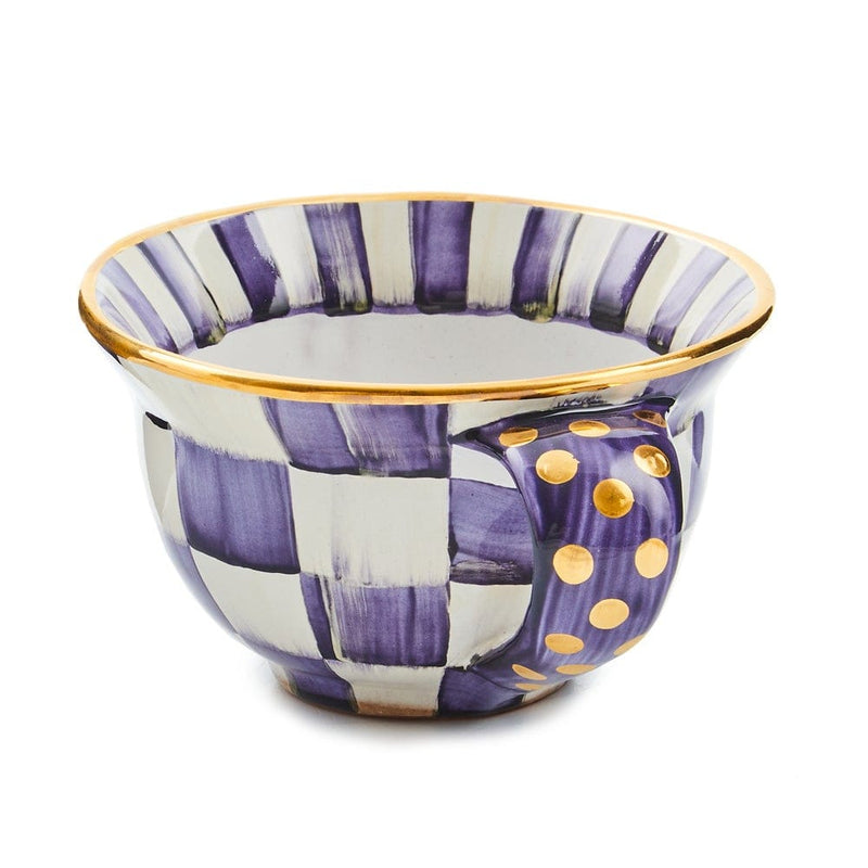 MacKenzie-Childs Violet Check Ceramic Teacup