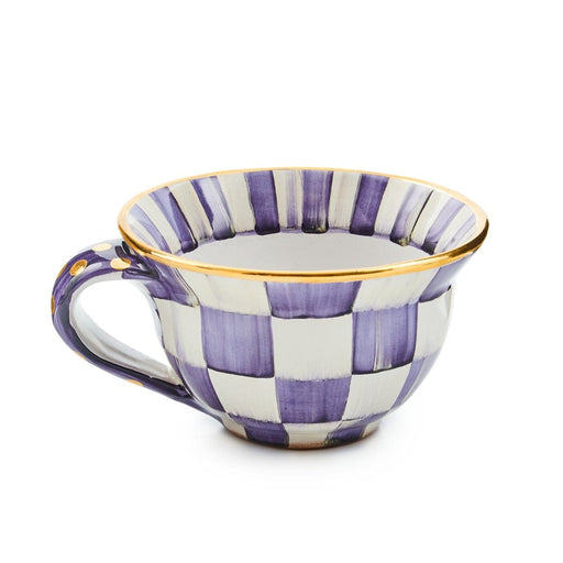MacKenzie-Childs Violet Check Ceramic Teacup