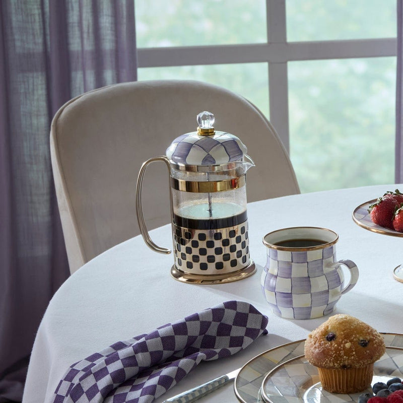 MacKenzie-Childs Violet Check French Press