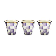 MacKenzie-Childs Violet Check Herb Pots, Set of 3