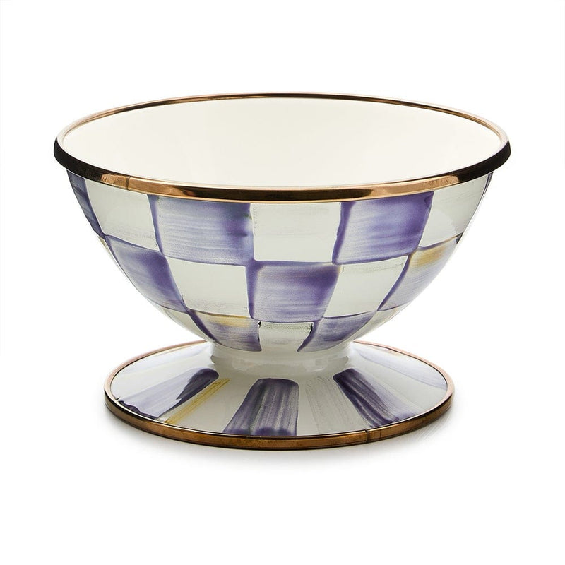 MacKenzie-Childs Violet Check Ice Cream Dish