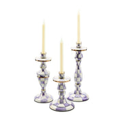 MacKenzie-Childs Violet Check Large Candlestick