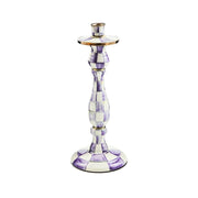 MacKenzie-Childs Violet Check Large Candlestick
